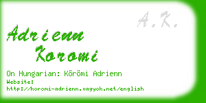 adrienn koromi business card